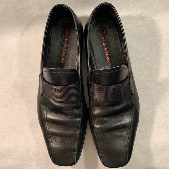 Prada Loafers US 8.5 size Leather with rubber soles Gently worn - Picture 6 of 8